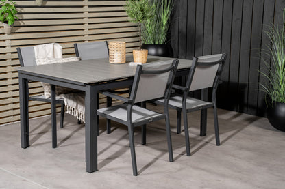 Levels & Copacabana Spisebord 160 x 100 + Spisebordsstole Grå