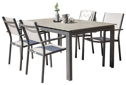 Levels & Copacabana Spisebord 160 x 100 + Spisebordsstole Grå