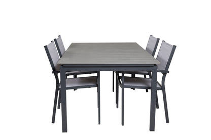 Levels & Copacabana Spisebord 160 x 100 + Spisebordsstole Grå