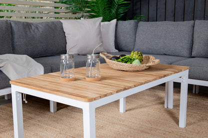 Sofa Bord 110 x 60 Natur + Sofamodul Hvid