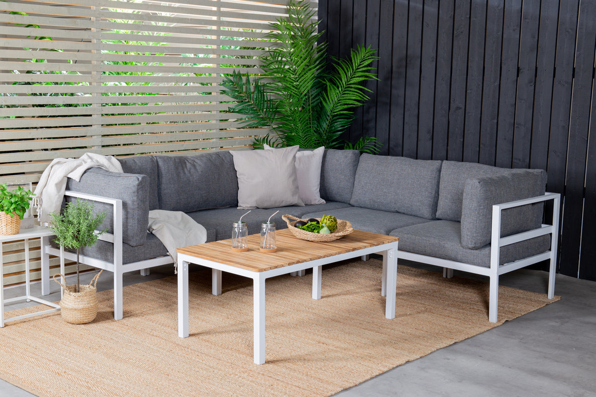 Sofa Bord 110 x 60 Natur + Sofamodul Hvid