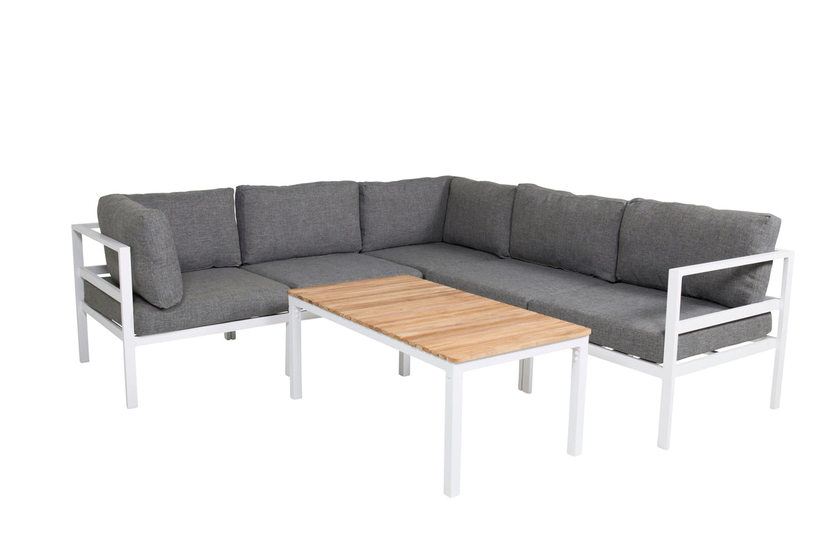 Sofa Bord 110 x 60 Natur + Sofamodul Hvid