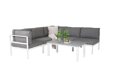 Sofa Bord 110 x 60 Grå + Sofa Modul Hvid