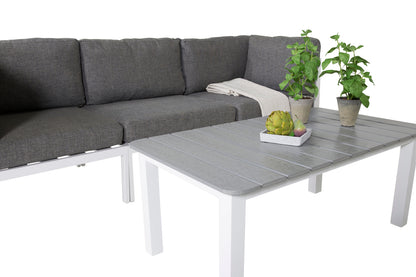 Sofa Bord 110 x 60 Grå + Sofa Modul Hvid