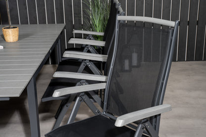 Levels & Albany Rektangulært Spisebord 160x100x75 Sort + Positionsstole Sort