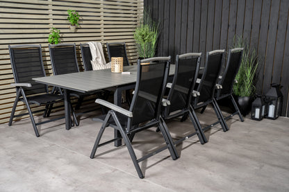 Levels & Albany Rektangulært Spisebord 160x100x75 Sort + Positionsstole Sort