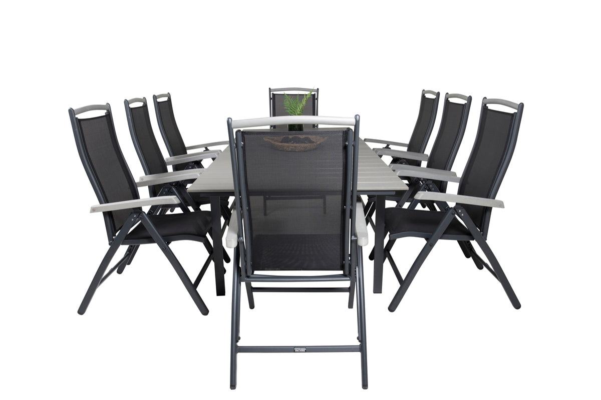 Levels & Albany Rektangulært Spisebord 160x100x75 Sort + Positionsstole Sort