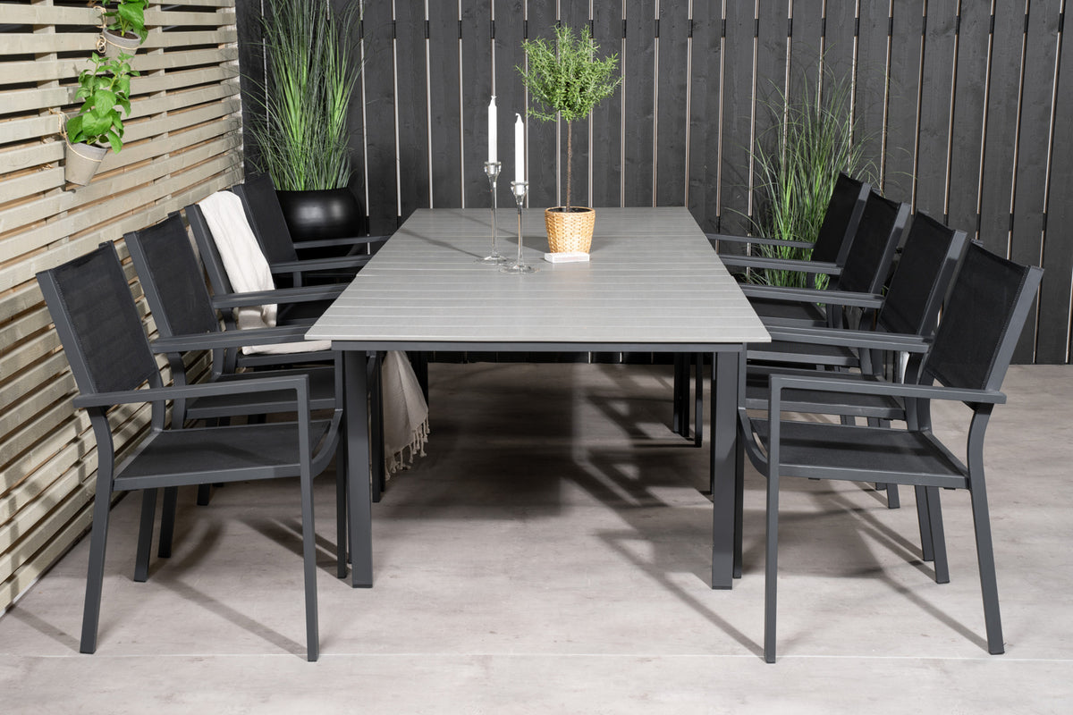 Levels & Copacabana Spisebord 160x100x75 + Spisestole Sort