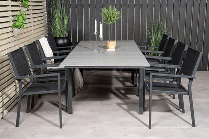 Levels & Copacabana Spisebord 160x100x75 + Spisestole Sort