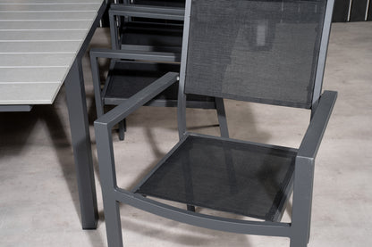 Levels & Copacabana Spisebord 160x100x75 + Spisestole Sort