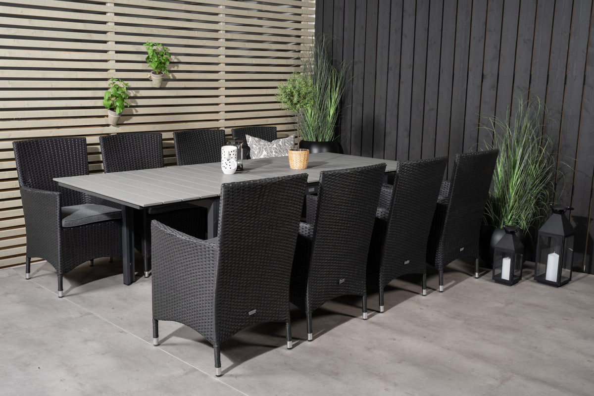 Levels & Malin Spisebord 160x100x75 + Spisestole Sort