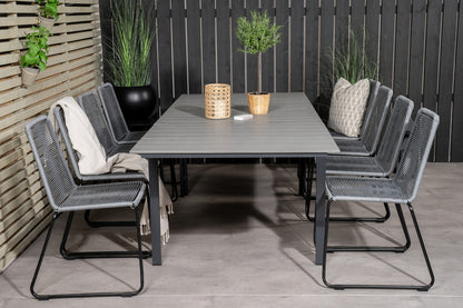 Levels & Lindos Spisebord 160x100x75 + Spisestole Grå