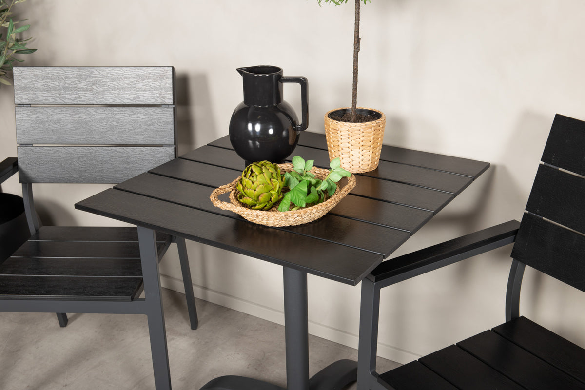 Venture Home Colorado & Levels Cafebord 70x70 + Spisestole Sort