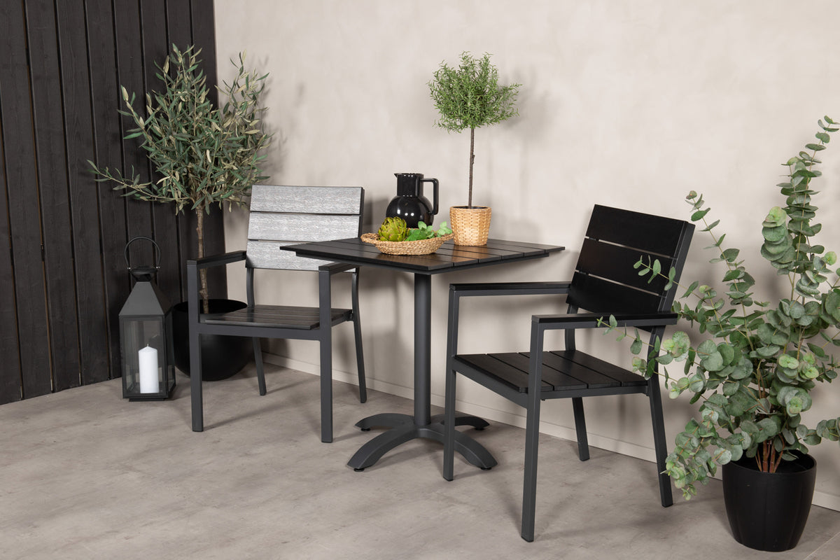 Venture Home Colorado & Levels Cafebord 70x70 + Spisestole Sort