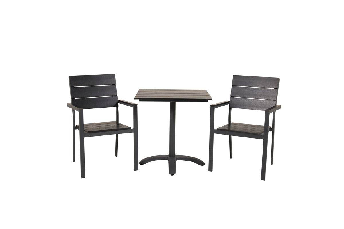 Venture Home Colorado & Levels Cafebord 70x70 + Spisestole Sort