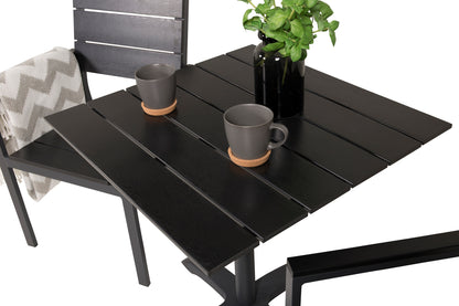 Venture Home Colorado & Levels Cafebord 70x70 + Spisestole Sort