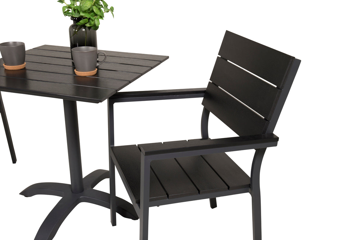 Venture Home Colorado & Levels Cafebord 70x70 + Spisestole Sort