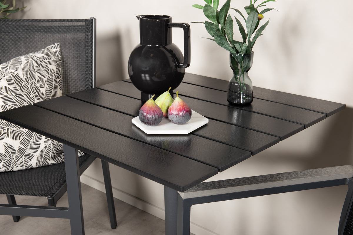 Venture Home Colorado & Parma Cafébord 70x70 + Spisestole Sort