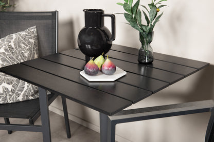 Venture Home Colorado & Parma Cafébord 70x70 + Spisestole Sort