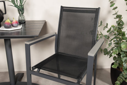 Venture Home Colorado & Parma Cafébord 70x70 + Spisestole Sort