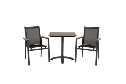 Venture Home Colorado & Parma Cafébord 70x70 + Spisestole Sort