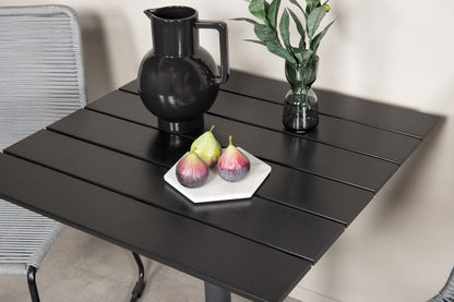 Colorado & Lindos Cafébord 70x70 + Spisestole Grå