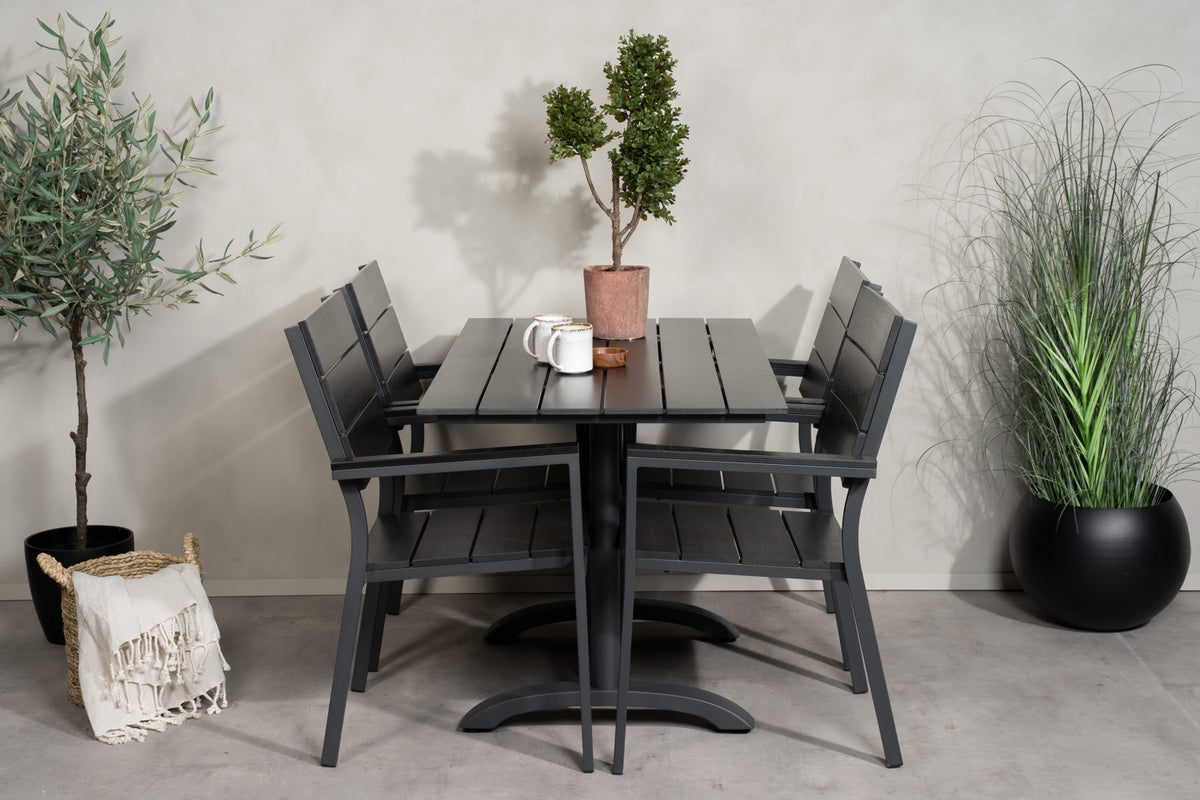 Venture Home Denver & Levels Spisebord 70x120 + Spisestole Sort
