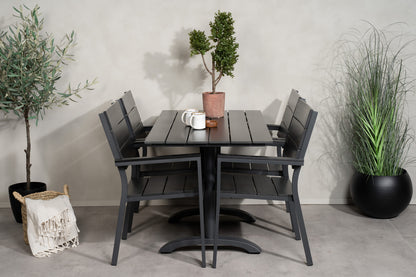 Venture Home Denver & Levels Spisebord 70x120 + Spisestole Sort