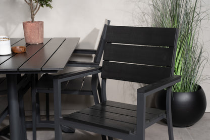 Venture Home Denver & Levels Spisebord 70x120 + Spisestole Sort