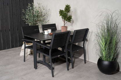 Venture Home Denver & Levels Spisebord 70x120 + Spisestole Sort