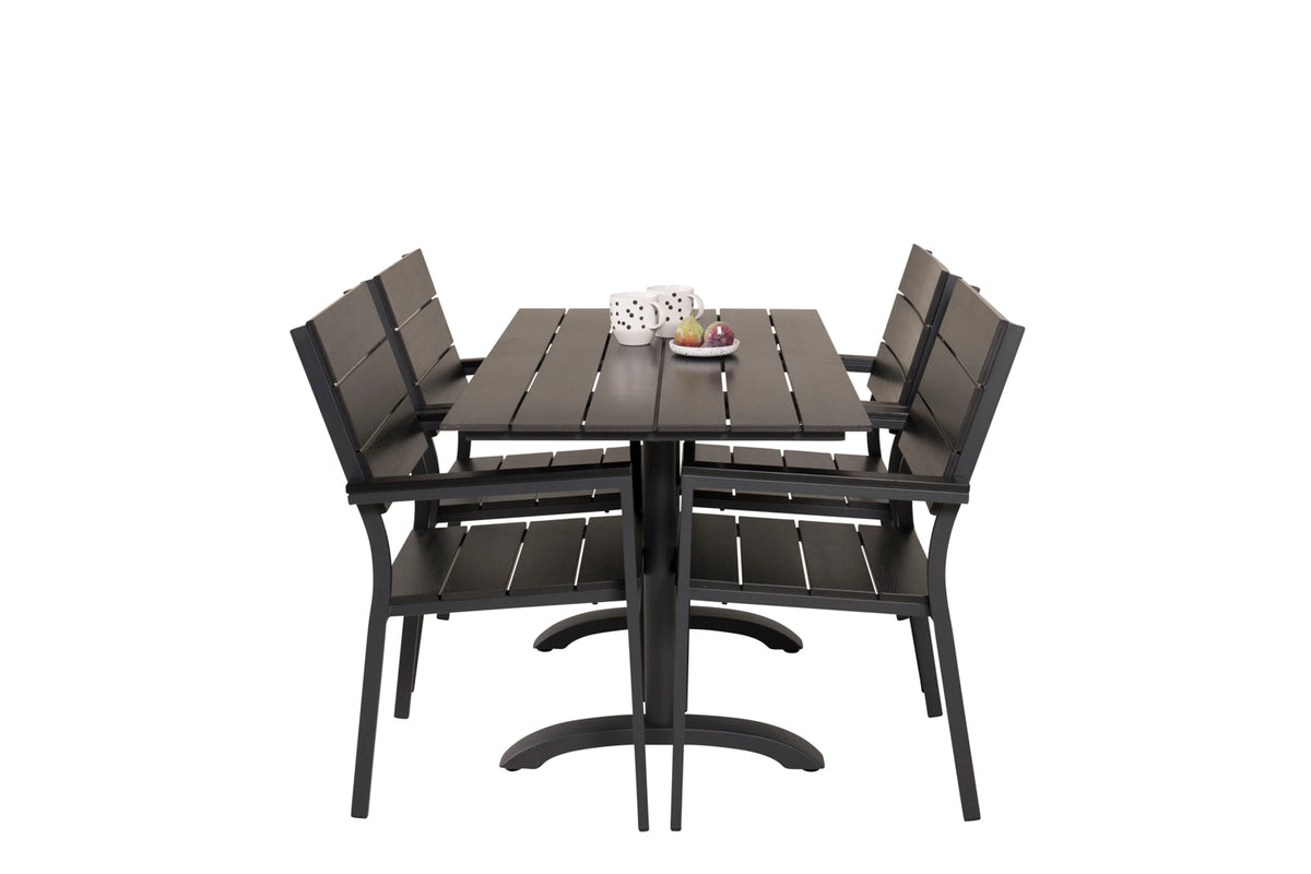 Venture Home Denver & Levels Spisebord 70x120 + Spisestole Sort