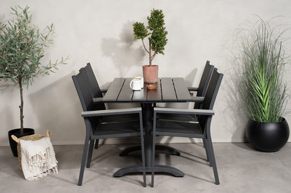 Venture Home Denver & Parma Spisebord 70x120 + Spisestole Sort