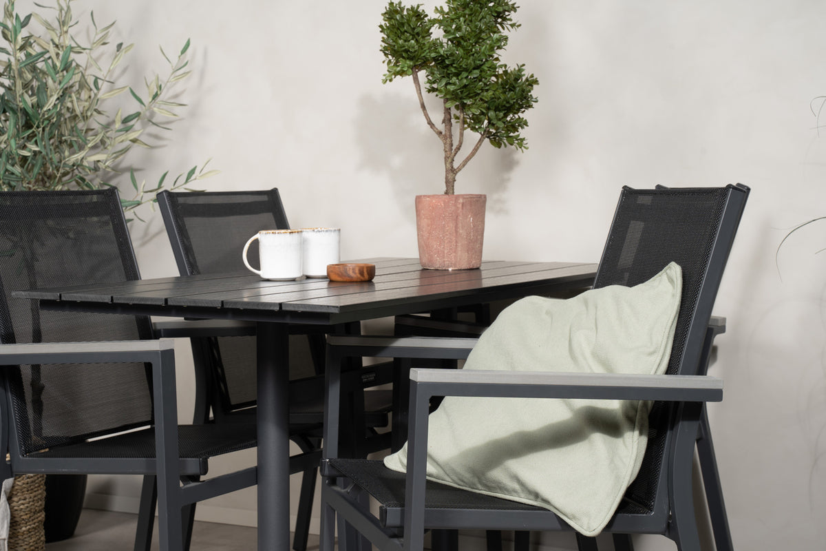 Venture Home Denver & Parma Spisebord 70x120 + Spisestole Sort