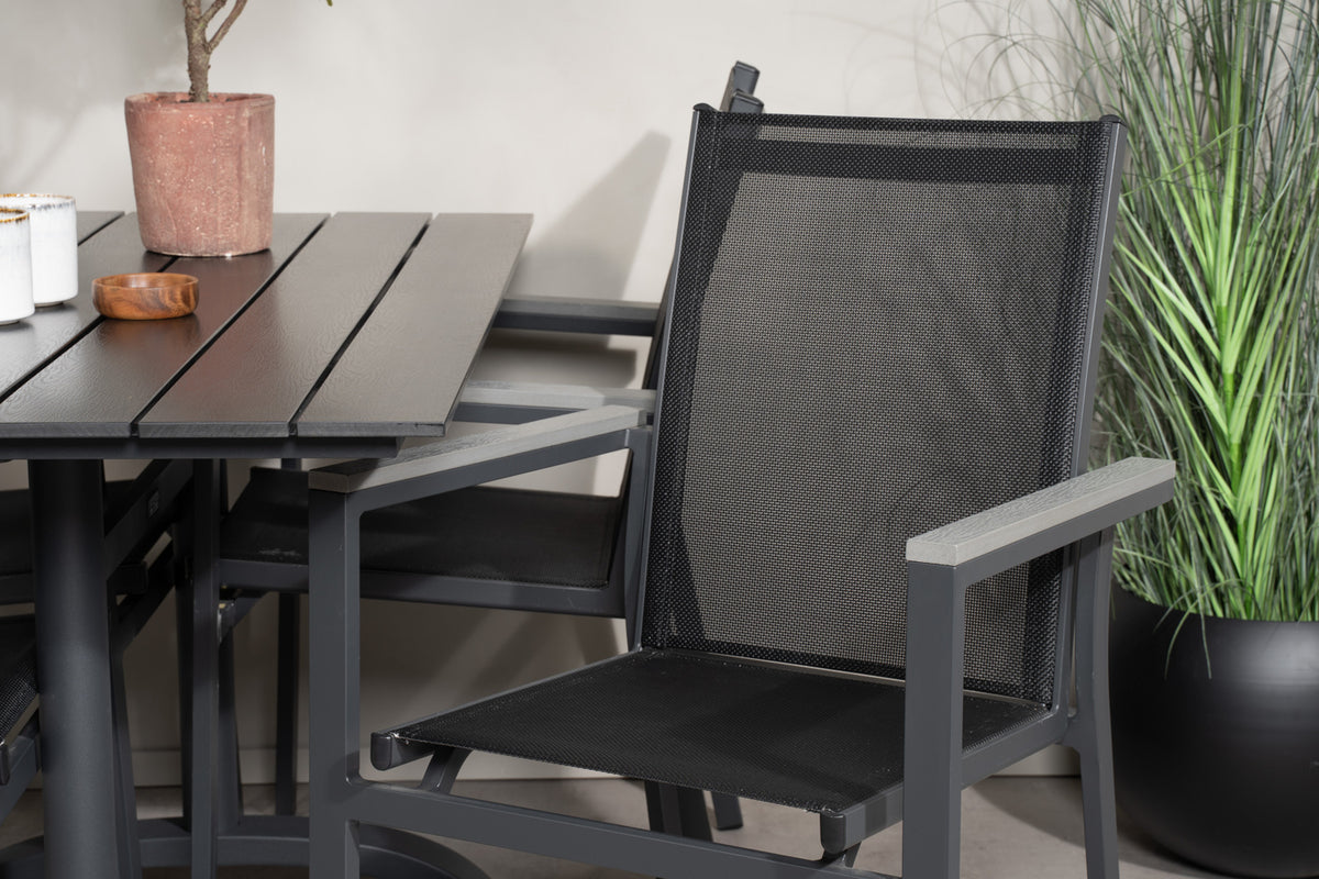 Venture Home Denver & Parma Spisebord 70x120 + Spisestole Sort