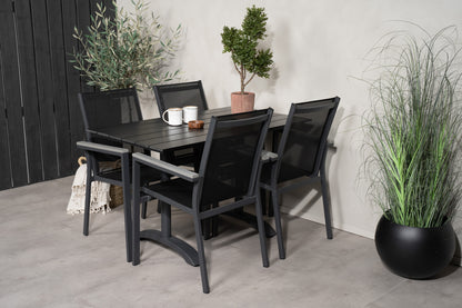 Venture Home Denver & Parma Spisebord 70x120 + Spisestole Sort