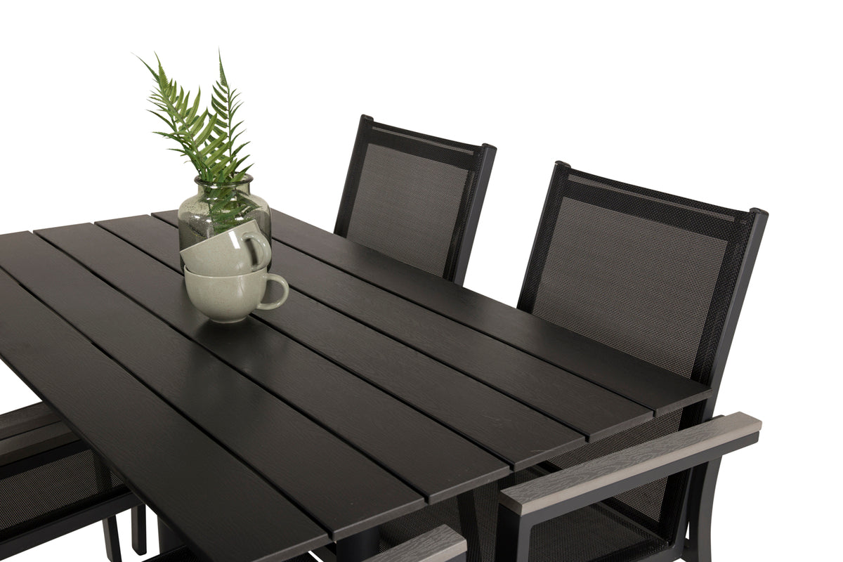 Venture Home Denver & Parma Spisebord 70x120 + Spisestole Sort