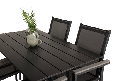 Venture Home Denver & Parma Spisebord 70x120 + Spisestole Sort