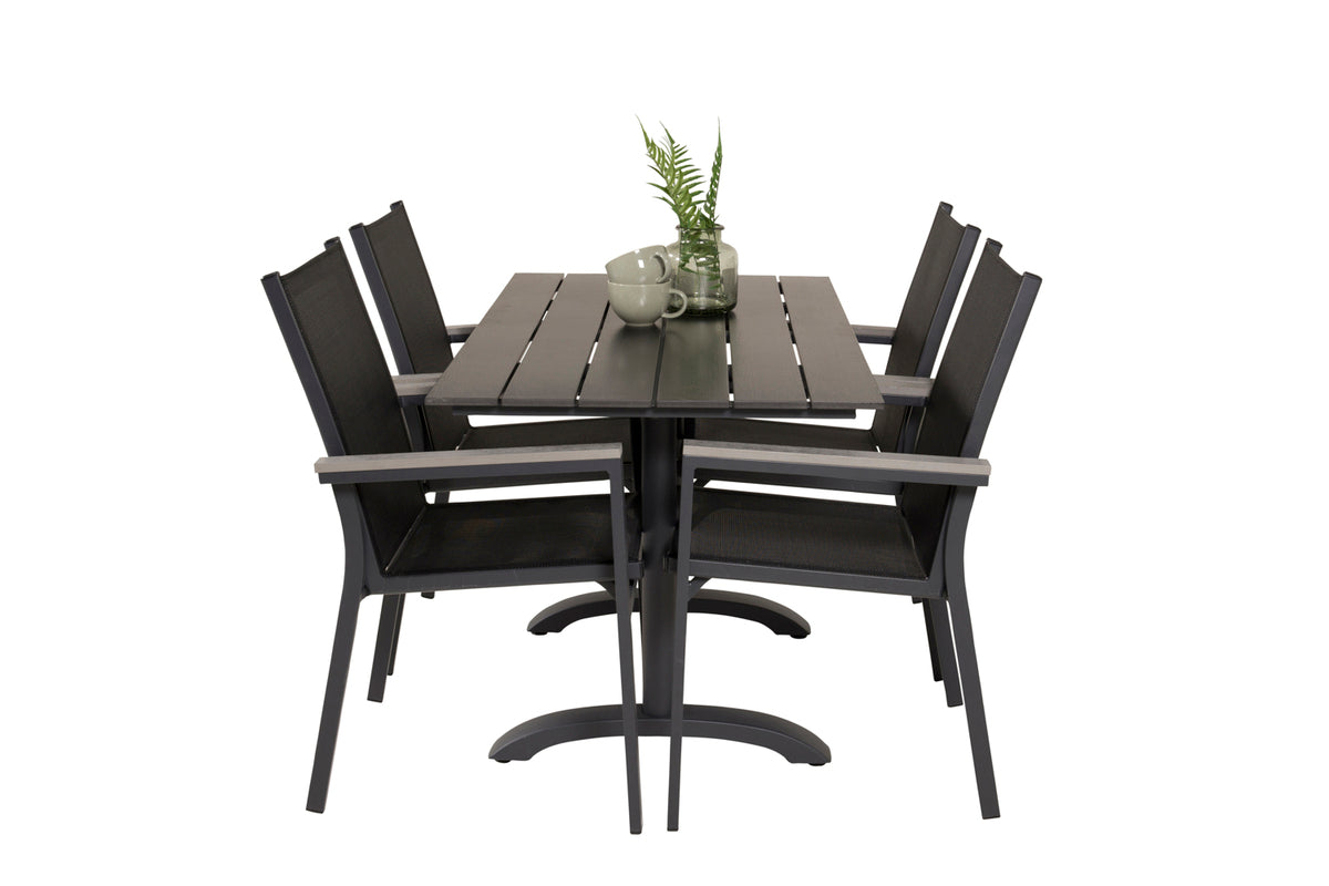 Venture Home Denver & Parma Spisebord 70x120 + Spisestole Sort