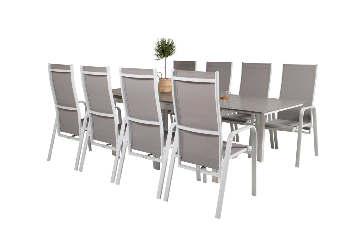 Levels & Copacabana Spisebord 160x100x75 + Reclinerstole Grå