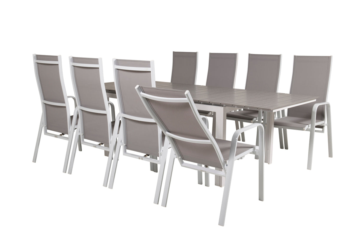 Levels & Copacabana Spisebord 160x100x75 + Reclinerstole Grå