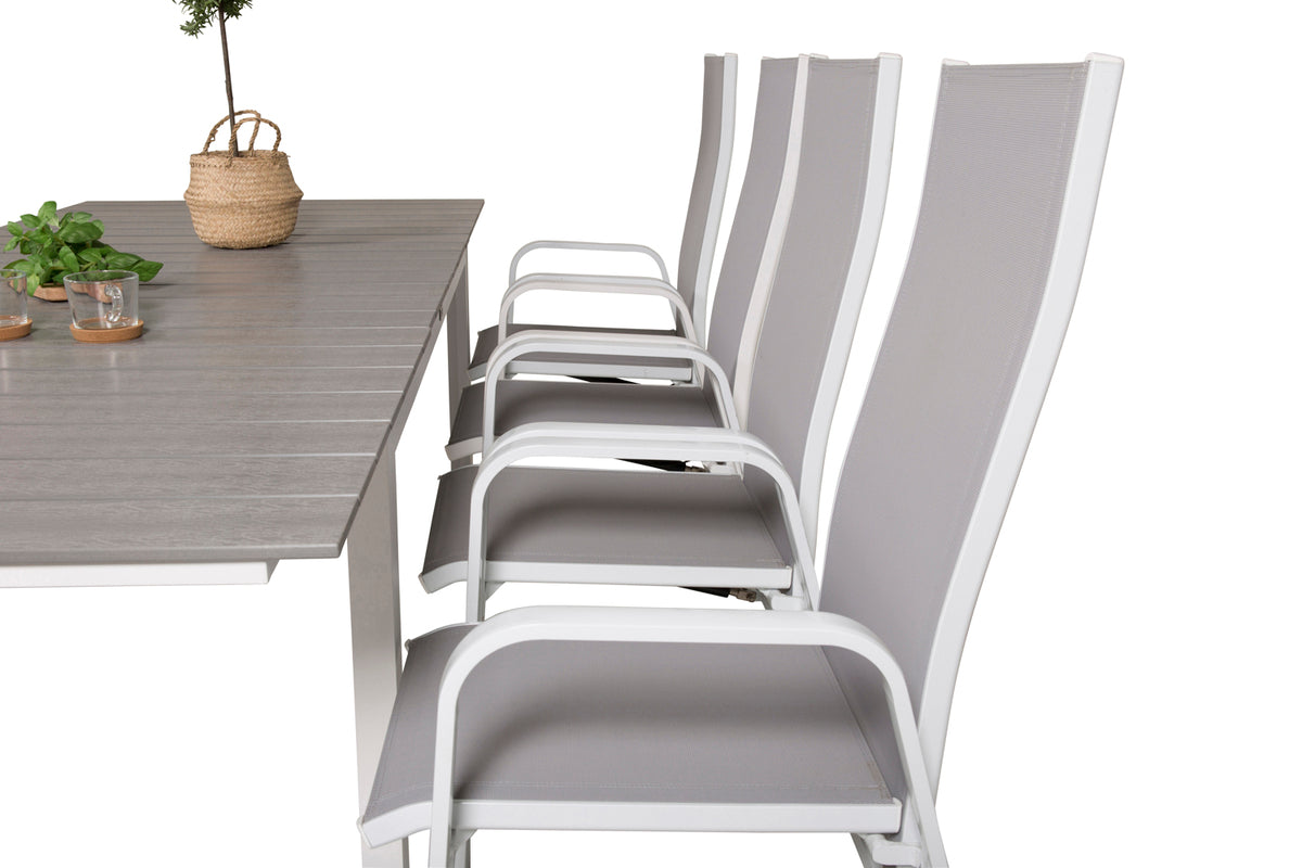 Levels & Copacabana Spisebord 160x100x75 + Reclinerstole Grå