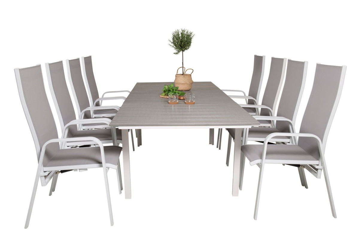 Levels & Copacabana Spisebord 160x100x75 + Reclinerstole Grå