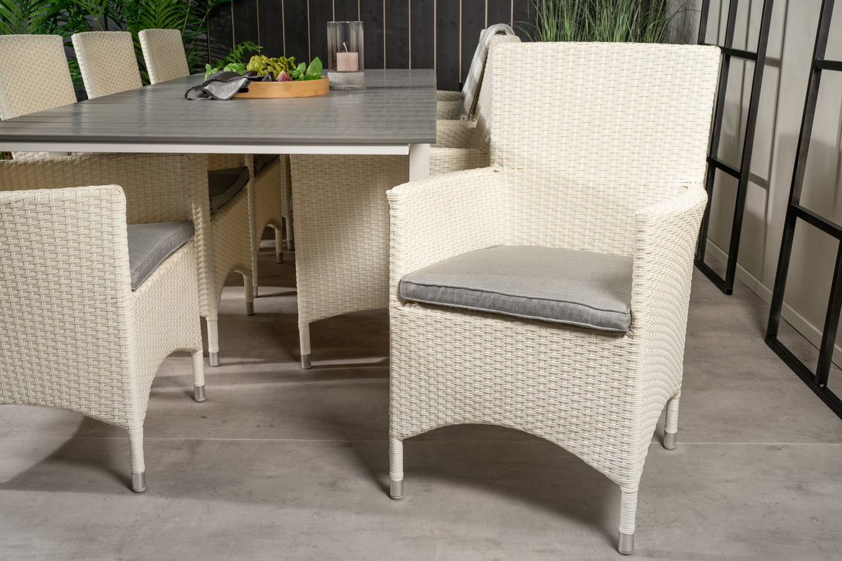 Levels & Malin Spisebord 160x100x75 + Spisestole Hvid