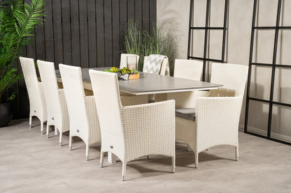 Levels & Malin Spisebord 160x100x75 + Spisestole Hvid