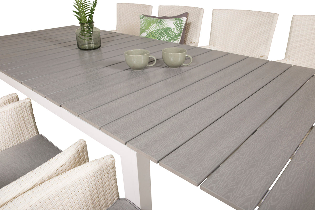 Levels & Malin Spisebord 160x100x75 + Spisestole Hvid