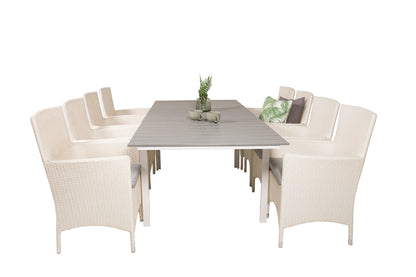 Levels & Malin Spisebord 160x100x75 + Spisestole Hvid