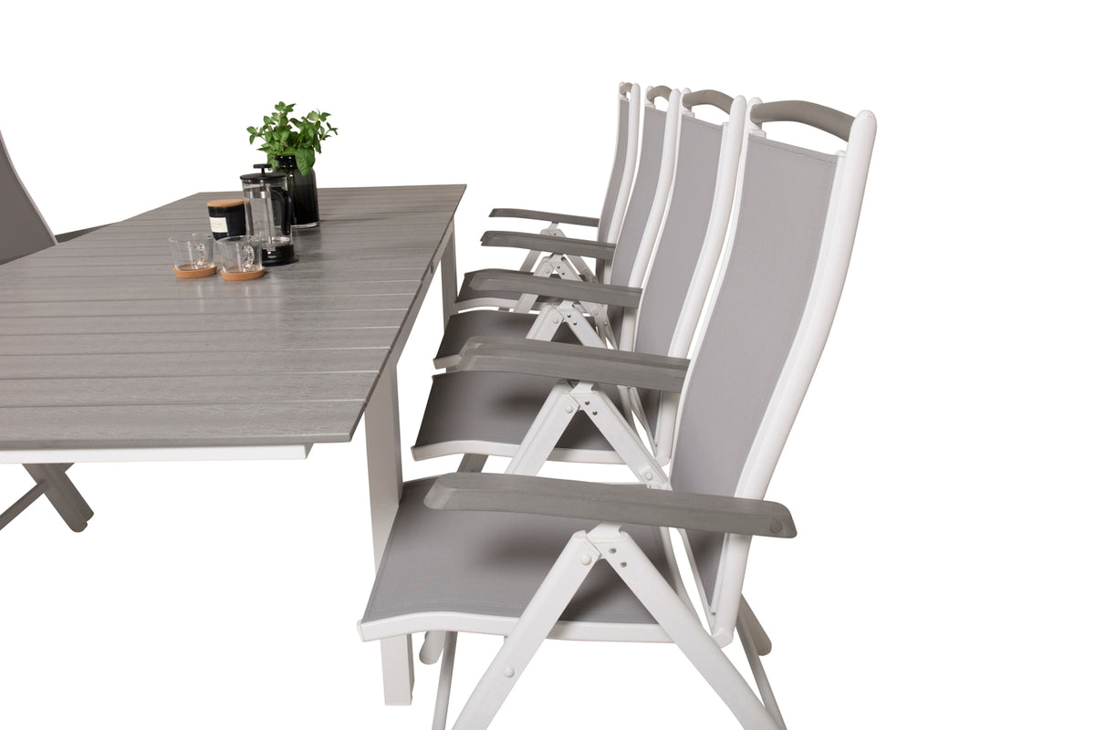 Levels & Albany Spisebord 160x100x75 + Positionsstole Hvid