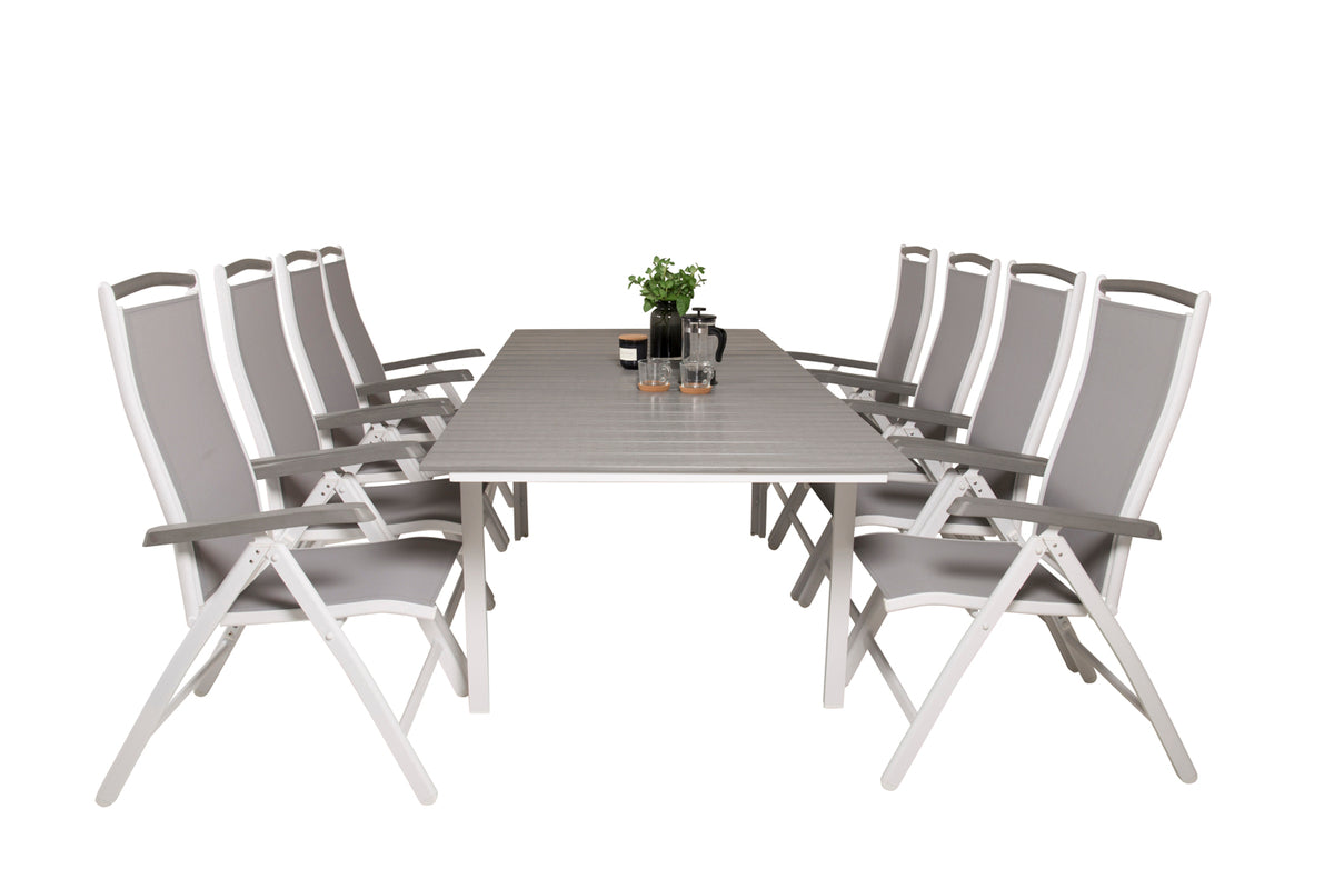 Levels & Albany Spisebord 160x100x75 + Positionsstole Hvid