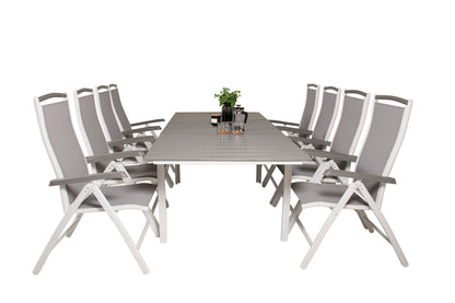 Levels & Albany Spisebord 160x100x75 + Positionsstole Hvid