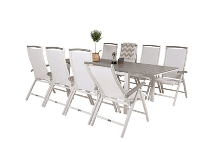 Levels & Albany Spisebord 160x100x75 + Positionsstole Hvid